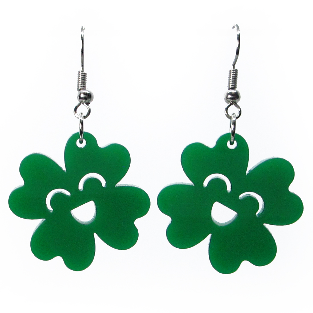 Famdecor Shamrock Earrings Studs St Patricks Day Earrings for Women  Rhinestone Green Heart Leaf Earring for Women St Patricks Day Decor