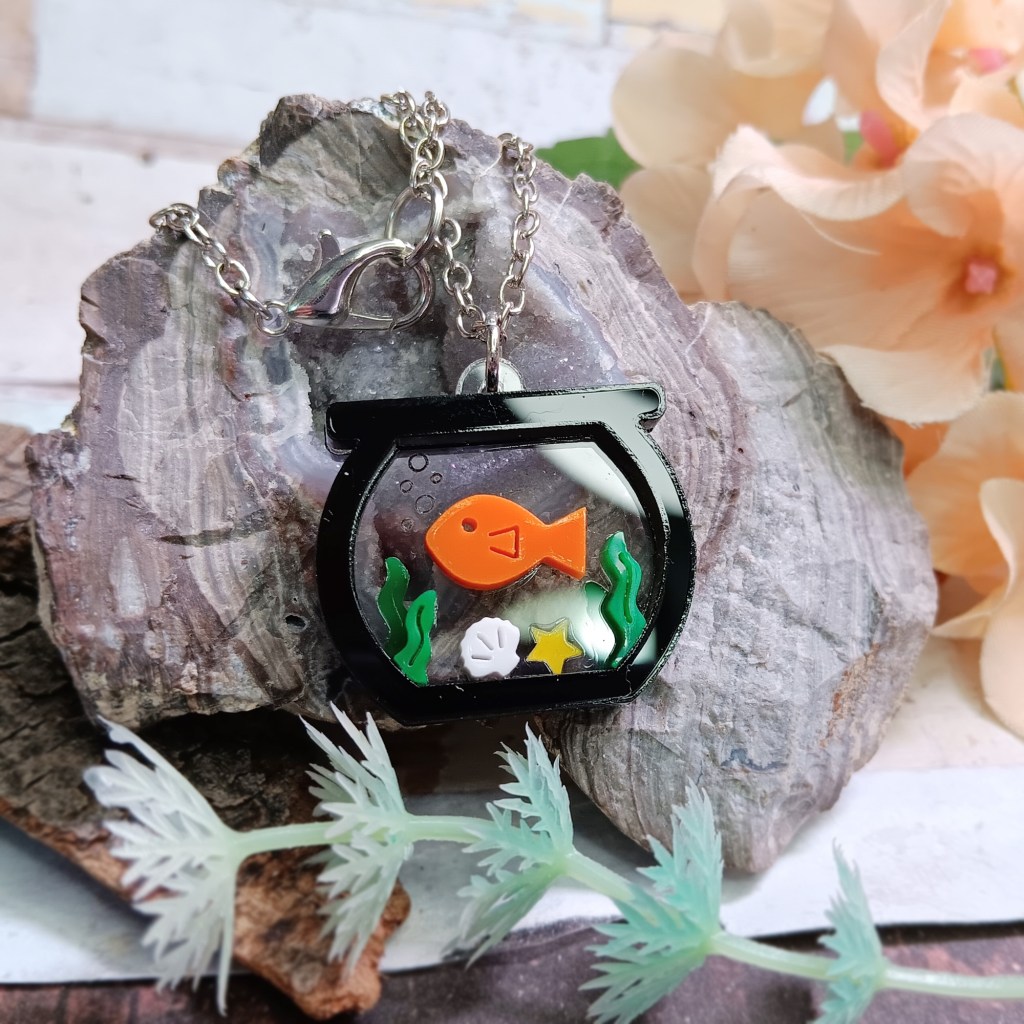 Goldfish Fish Bowl Cute Funny Aquatic Fish Mom Lover Gift Interesting Unique Dangle Earrings Jewelry ()